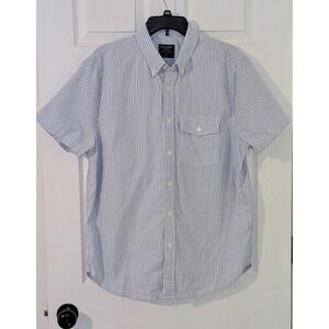 Abercrombie & Fitch Mens‎ XL Blue Striped Short Sleeve Button Down Shirt NWOT